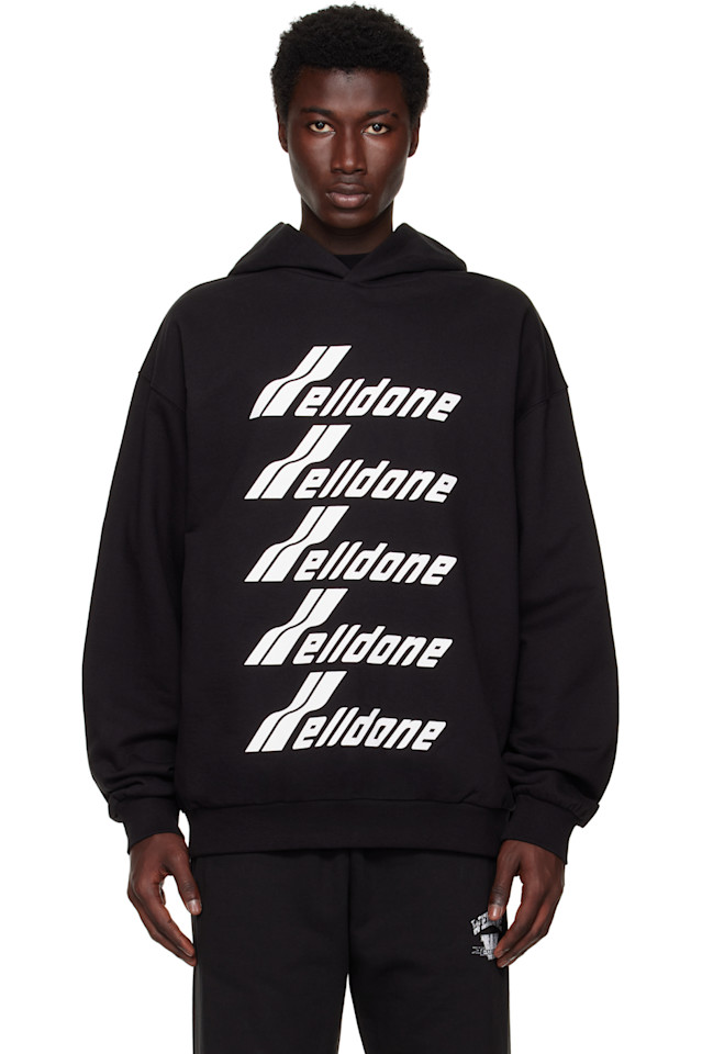 

Принтованная худи We11Done, черный