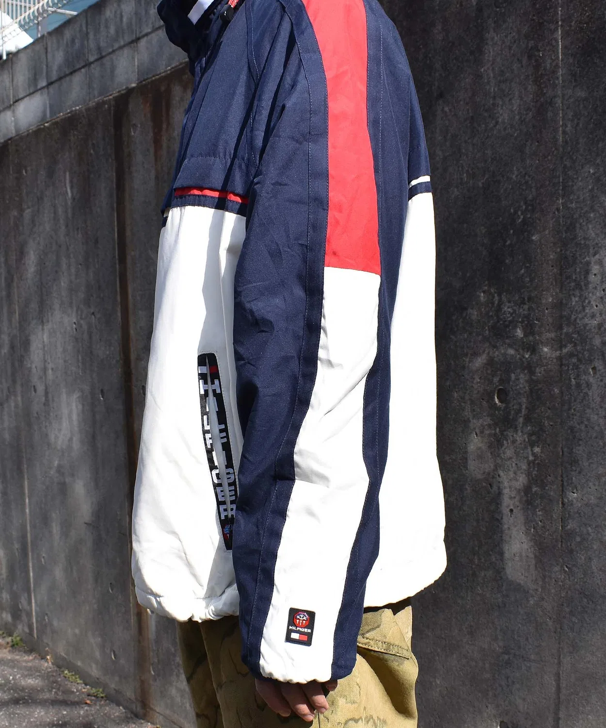Винтажная куртка Tommy Hilfiger логотип полиэстер тёмно-синий — фото 4