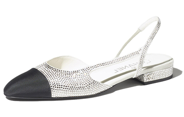

Туфли Chanel Grosgrain Strass, серебряный / черный