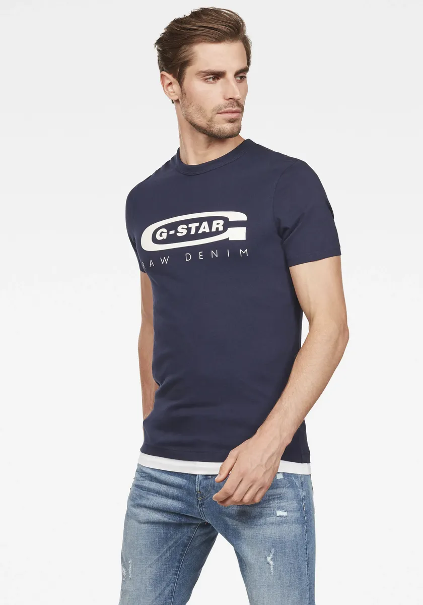 

Рубашка G-Star RAW с круглым вырезом "Graphic 4", синий