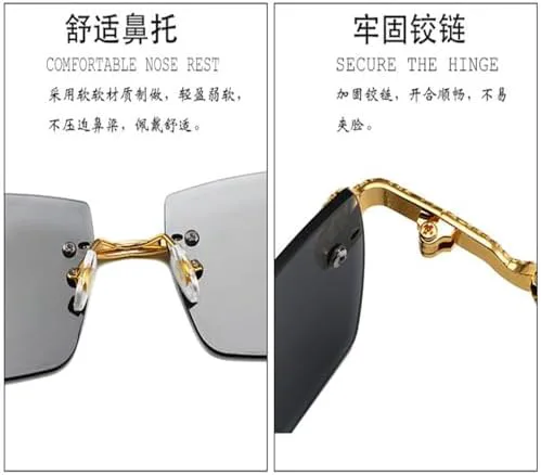 

Новые солнцезащитные очки Polygon без оправы для женщин, ретро-стиль с змеиным узором, прозрачные очки для мужчин, защита от УФ-излучения UV400 (2027-2023) MTZJH, Tea