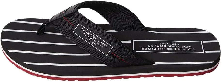 Мужские пляжные сандалии Tommy Hilfiger Patch Hilfiger Fm0fm04470, шлепанцы, черный