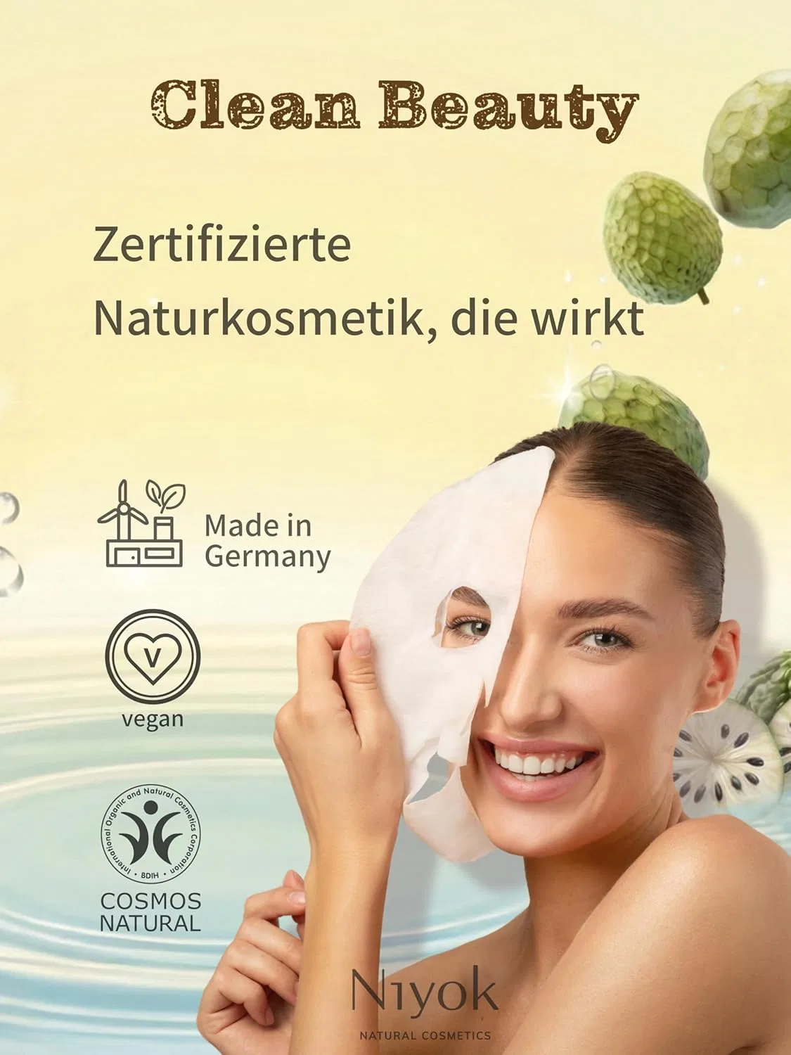 Тканевая маска Niyok — Тонизирующая для лица «Revitalise & Glow» с кофеином и черимойей от — фото 3