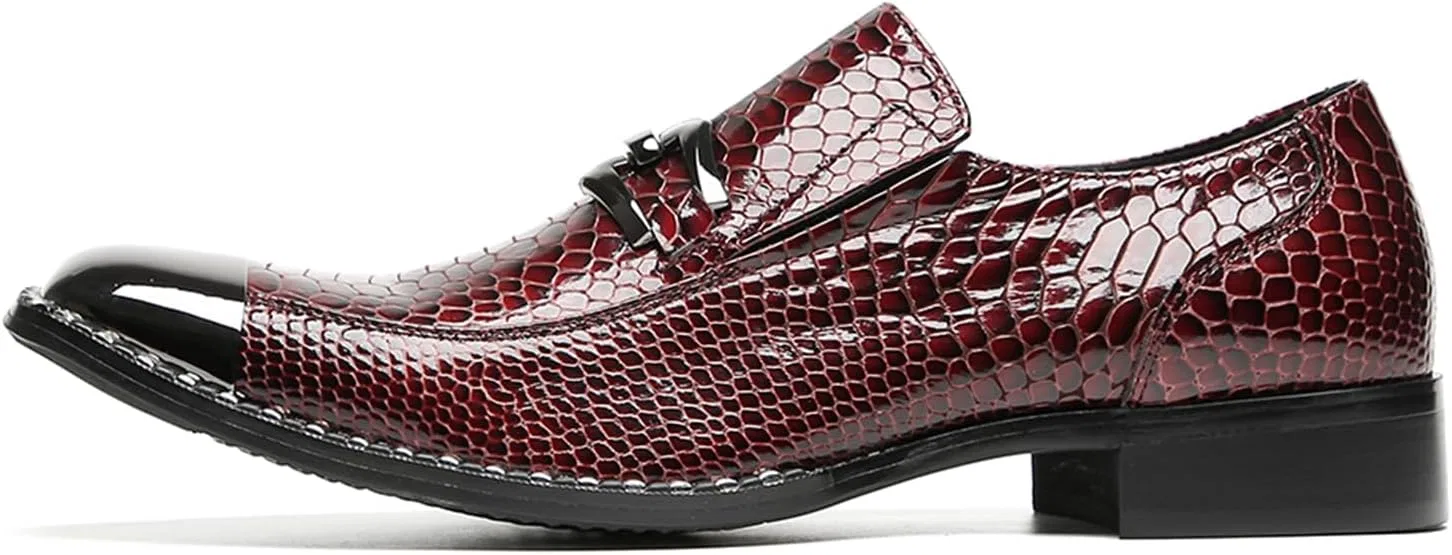 Туфли Shoes Men Metal Cap Shoes Business Leather Wedding Shoes Personality Breathable Casual Fashion Shoes for Party Casual HGTREDPK, 2-Red — фото 2