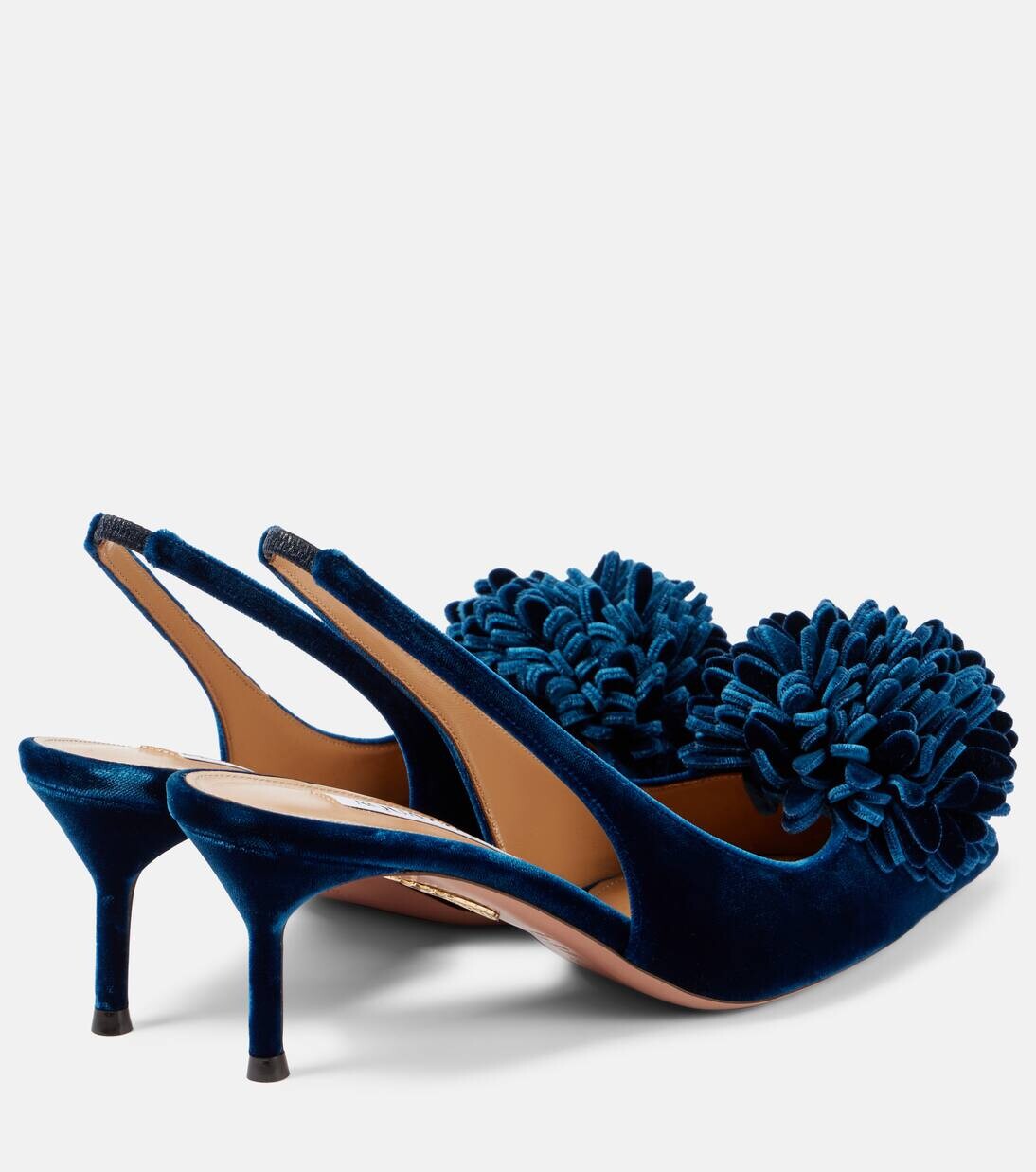 Туфли-лодочки с открытой пяткой Couturier 65 из бархата Aquazzura, цвет paris blue — фото 3