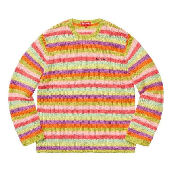 

Свитер stripe mohair sweater 'acid green' Supreme, мультиколор