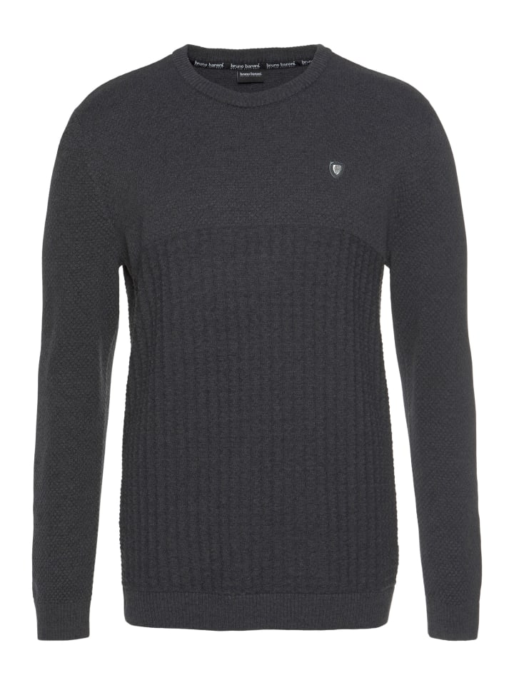 

вязаный свитер цвета антрацитовый меланж Bruno Banani