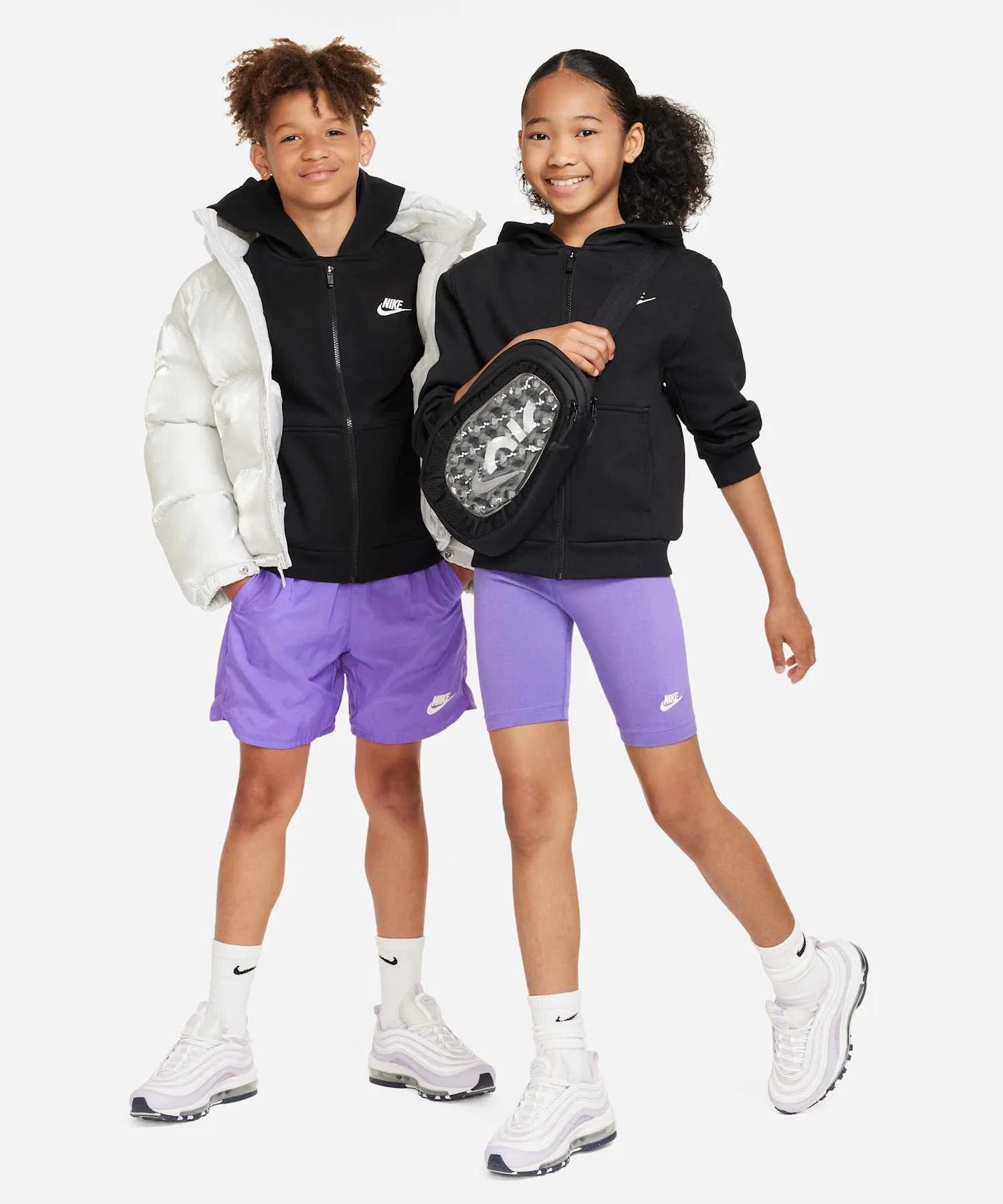 Детская флисовая толстовка Nike Sportswear Club на молнии / Детская флисовая толстовка Nike Sportswear Club на молнии FD3004-010, черная — фото 2
