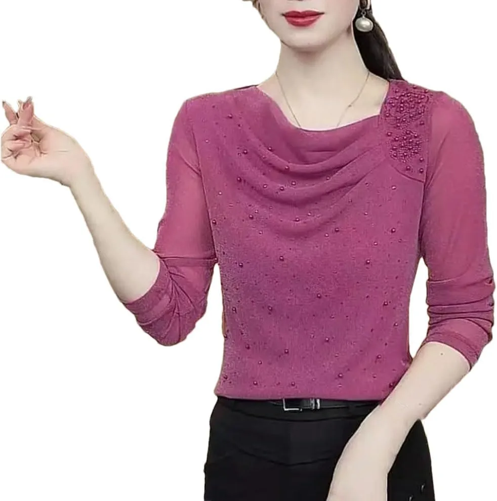 

Женская футболка с длинным рукавом и пайетками