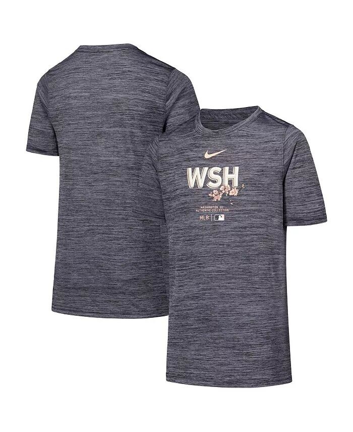 

Черная футболка с графическим представлением для Big Boys and Girls Washington Nationals City Connect Practice Nike, черный