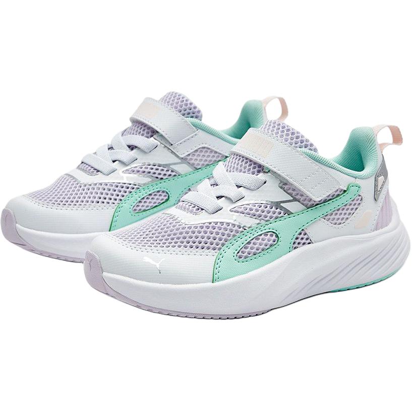 Кроссовки Pounce Lite Low Top для детей PUMA, белый/синий/фиолетовый — фото 2