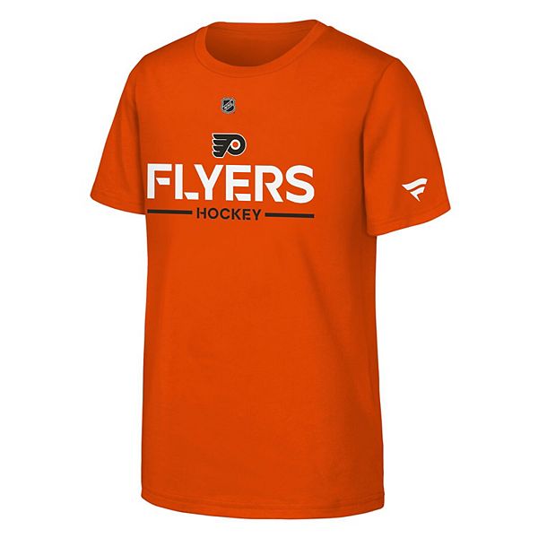 

Футболка philadelphia flyers authentic pro wordmark youth orange Fanatics