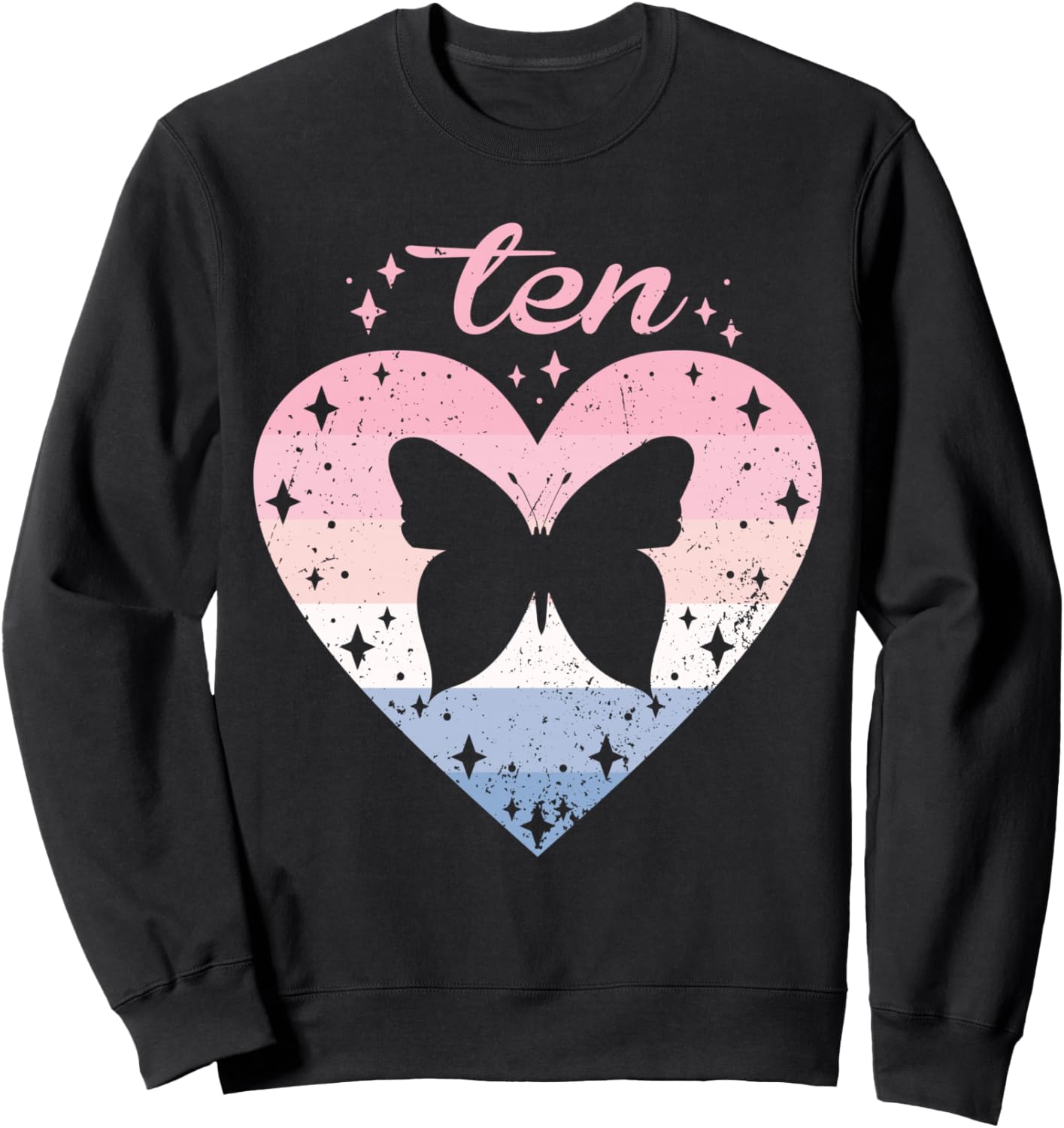 

Милая толстовка с бабочками для девочки на 10-летие Retro Butterfly Themed Girls Birthday Designs, черный