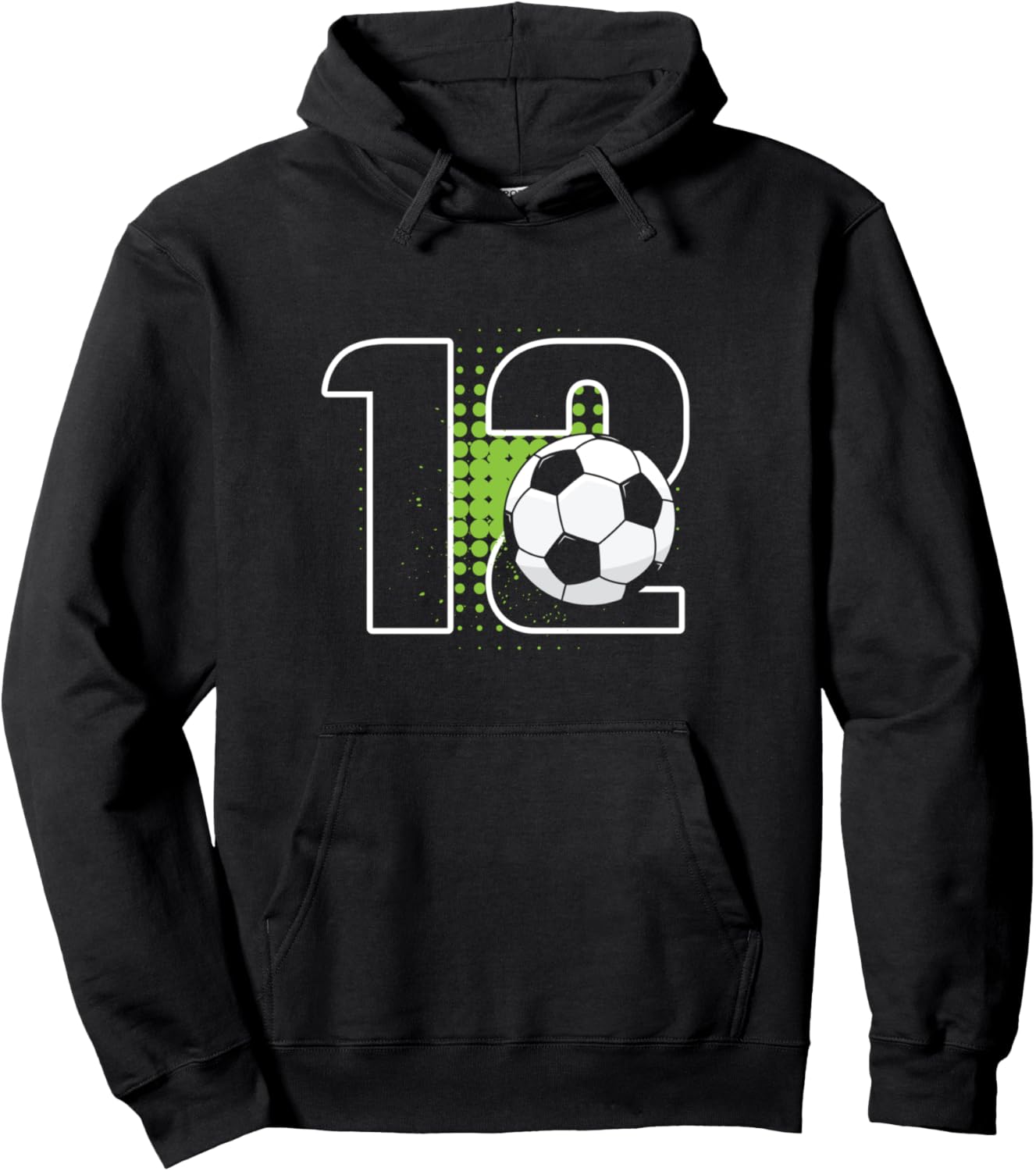 

Худи для мальчика на 12-летие, футболиста 12 Year Old Birthday Apparel Soccer Boy B-Day, черный