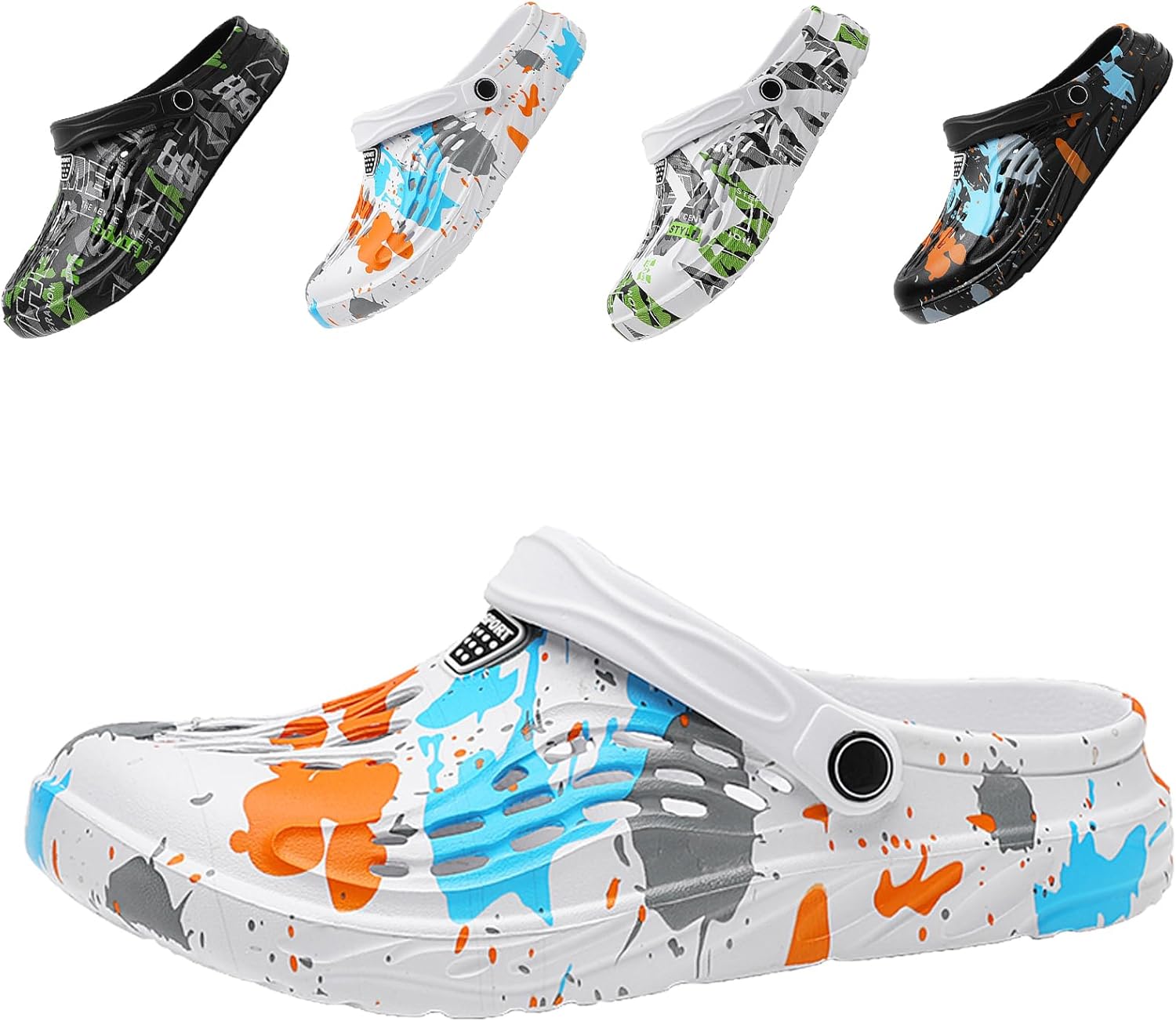 

Классические сабо CYian для мужчин и женщин, легкие, слипоны, с пушистой подкладкой, пляжные сандалии, садовые сабо, белый