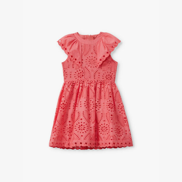 

Мини-Платье из хлопка с оборками и вышивкой на рукавах 4-14 лет Reiss, розовый