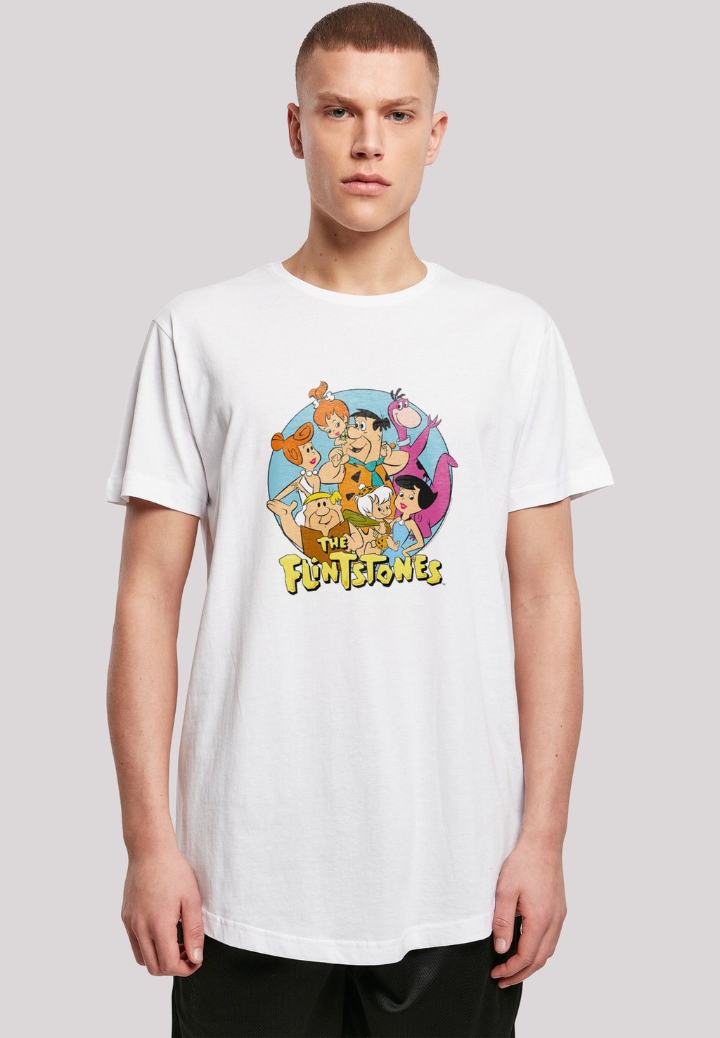 

Футболка с принтом LONG CUT FAMILIE FEUERSTEIN THE FLINTSTONES GROUP CIRCL F4NT4STIC, белый
