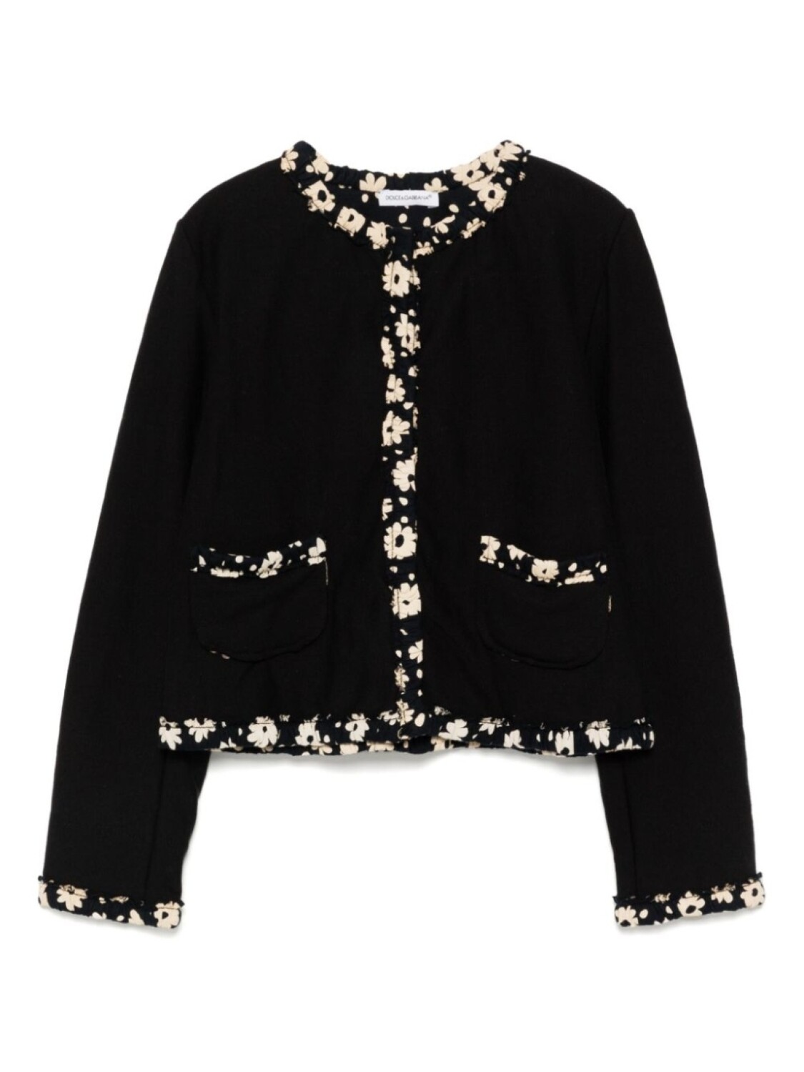 

Однобортный пиджак с цветочным декором Dolce & Gabbana Kids, черный