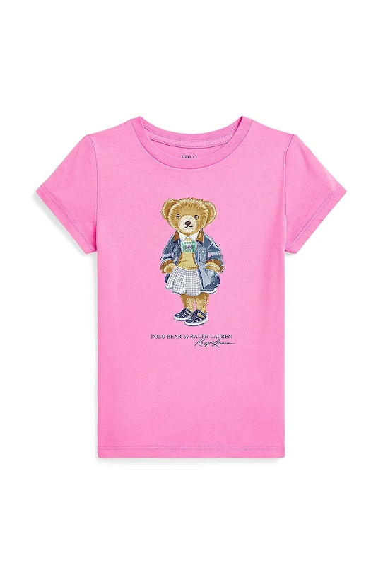 

Детская хлопковая футболка Polo Ralph Lauren, розовый