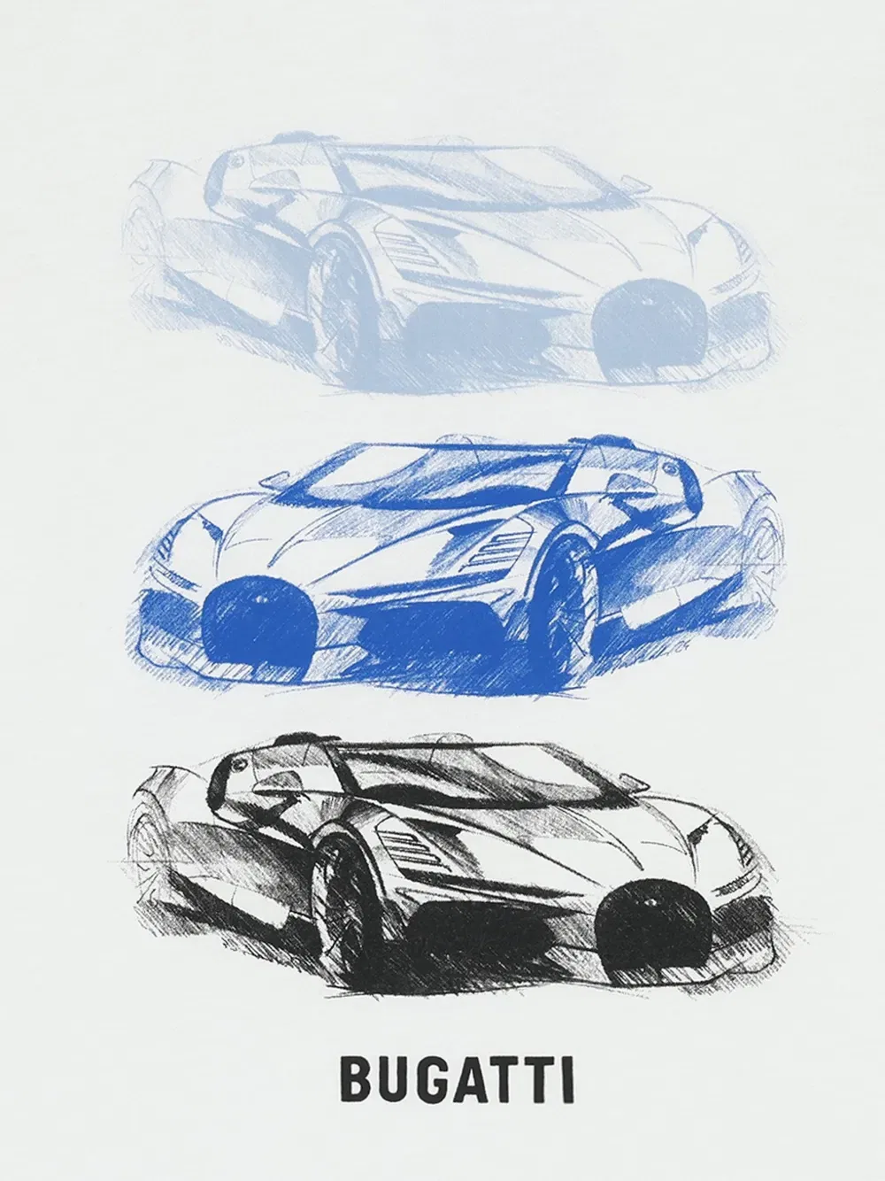 Футболка с принтом автомобиля Bugatti Kids, белый — фото 3