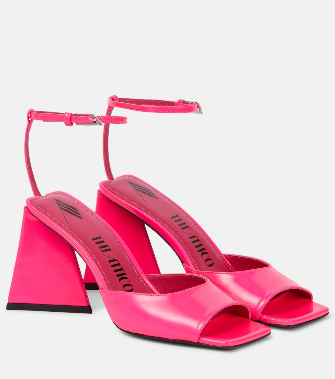 Сандалии из лакированной кожи Piper 85 The Attico, Fluo Fuchsia