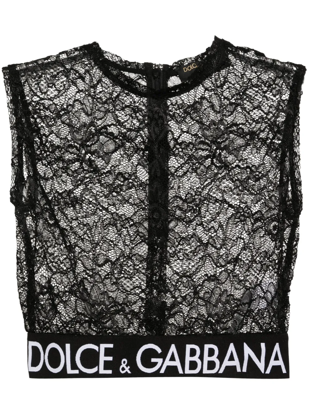 

Укороченный топ с жаккардовым логотипом DOLCE & GABBANA, черный