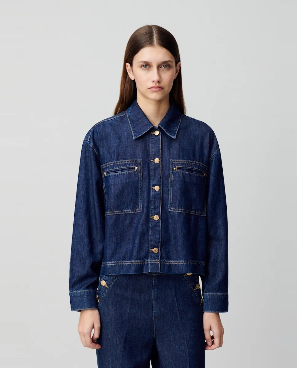 

Рубашка женская джинсовая оверсайз Claudie Pierlot, индиго