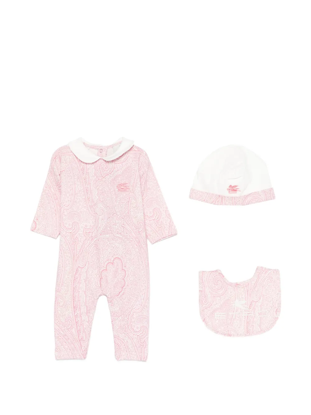 

Комплект из трех боди с воротником в пейсли Etro Kids, розовый