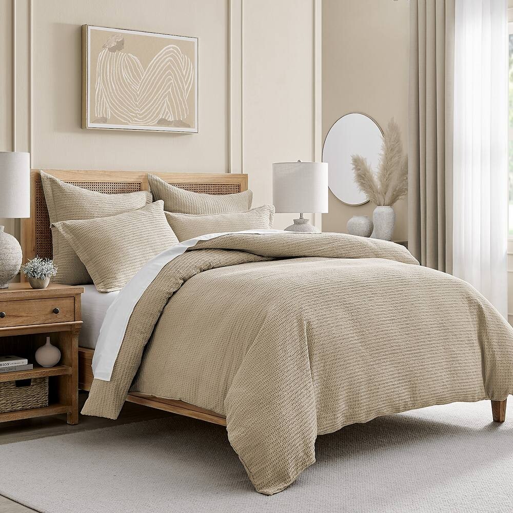 

Комплект одеял Levtex Home Cloud вафельной вязки или европейские накидки, цвет Taupe