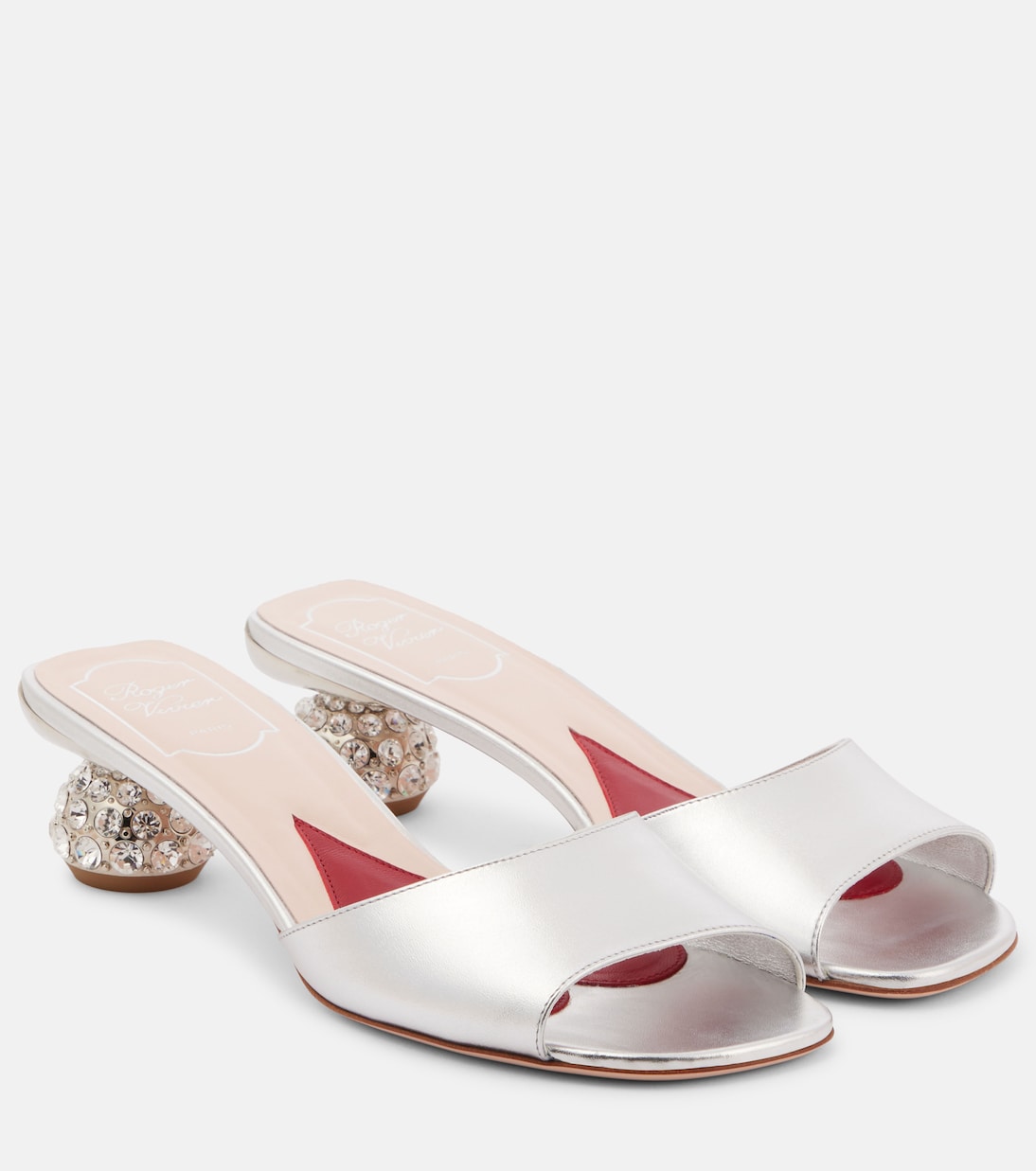 Декоративные кожаные мюли Roger Vivier, Argento