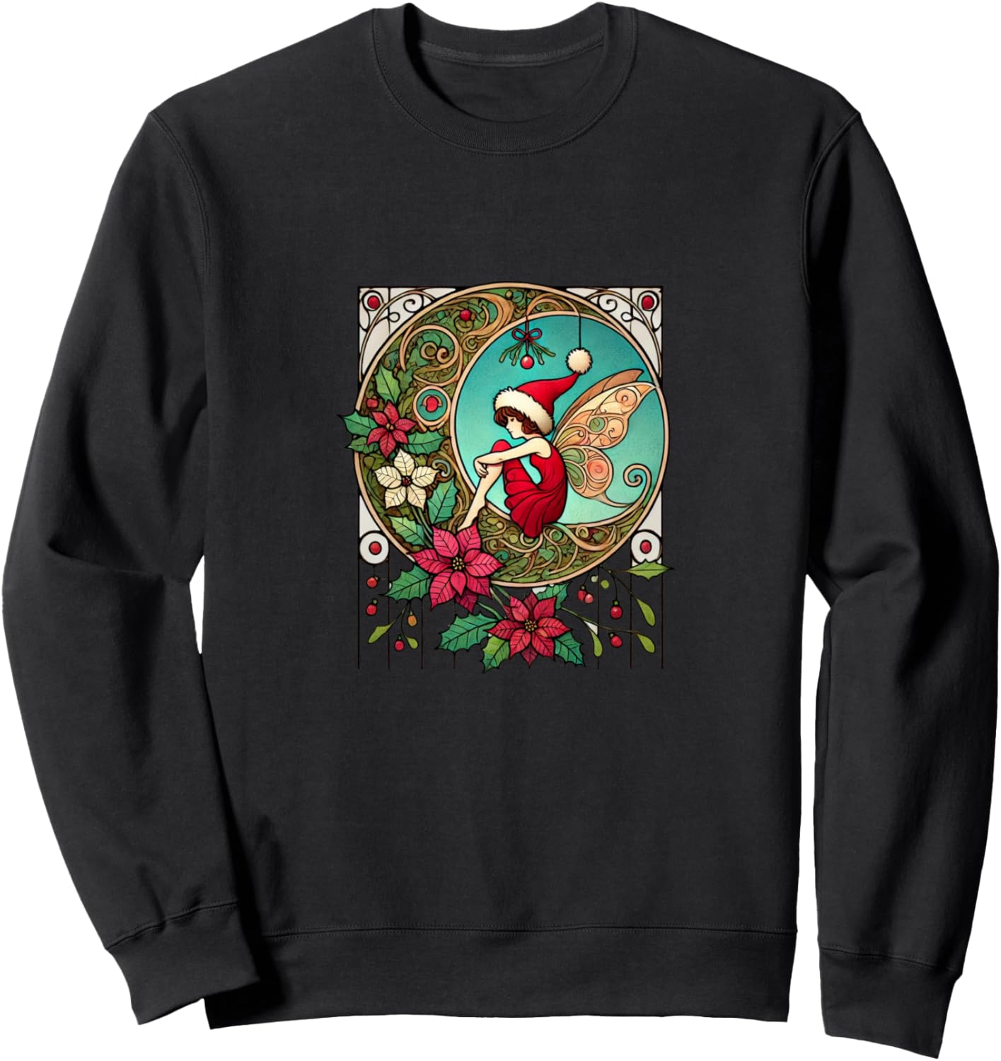 

Иллюстрация рождественской феи в стиле модерн, рождественская толстовка Christmas Lovers Snugg, черный