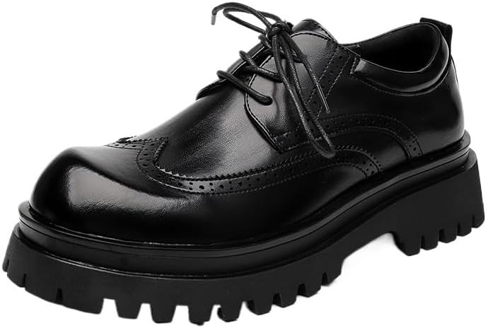 

Мужские оксфорды из кожи, классические дерби на платформе, высокий каблук, протекторная подошва, противоскользящие и износоустойчивые, подходят для офиса, деловых встреч и повседневного ношения Zestrelax, черный