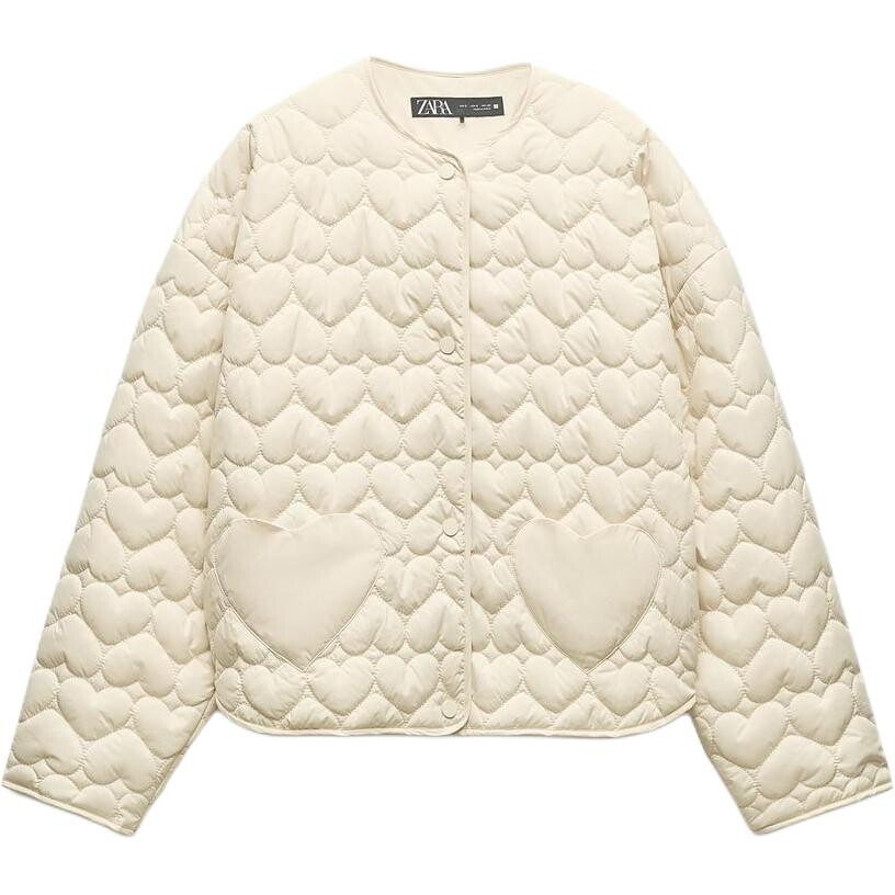 

Стеганая куртка женская Zara, цвет White Heart