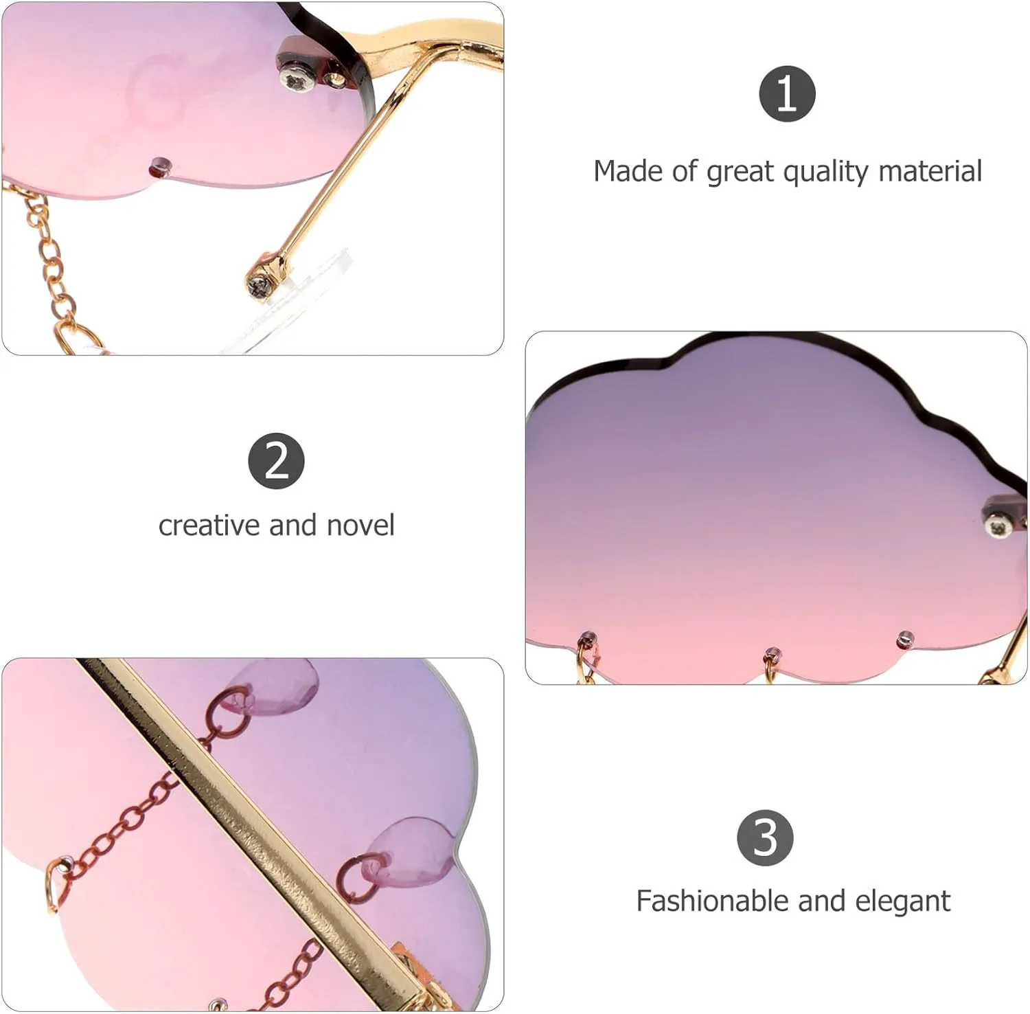 

Солнцезащитные очки Shell Design для женщин, нестандартные очки для фотосъемки, защита от УФ-излучения, стильная оправа светло-золотистого цвета MUCKLILY