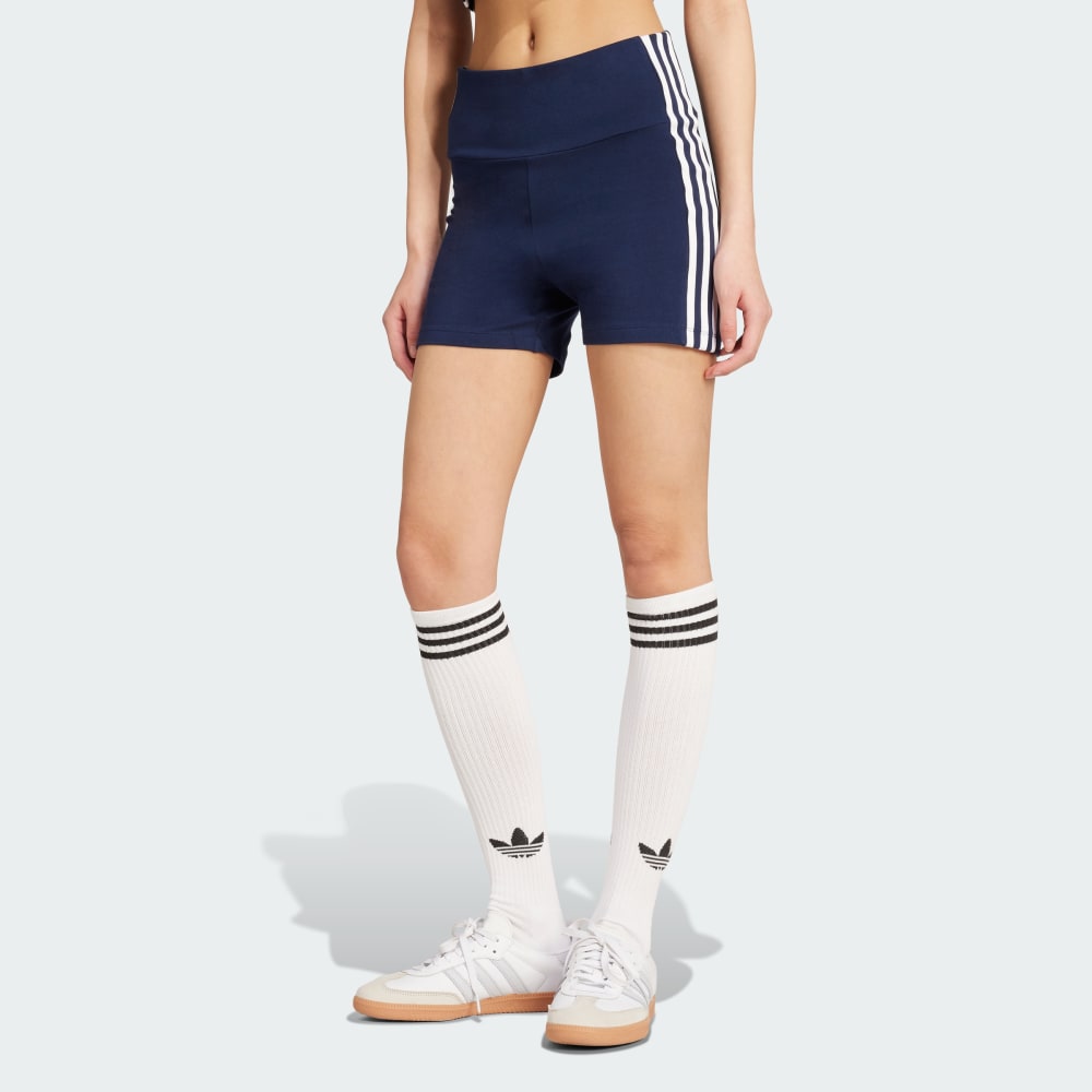 

Спортивные шорты-леггинсы Adidas Adicolor 3-Stripes Booty Shorts Co, цвет Night Indigo/White