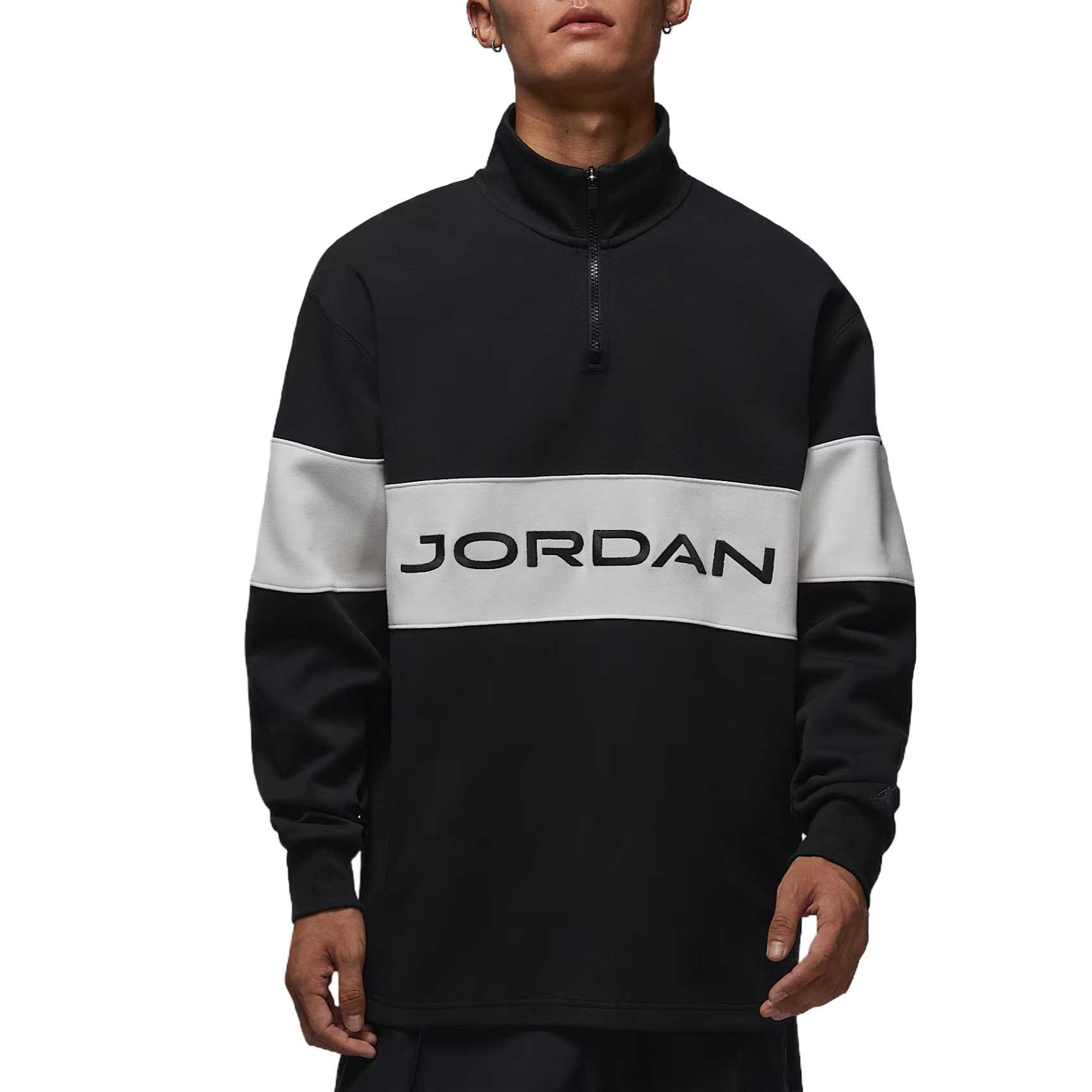 

Нике худи с молнией до половины Jordan, черный/белый/темно-серый