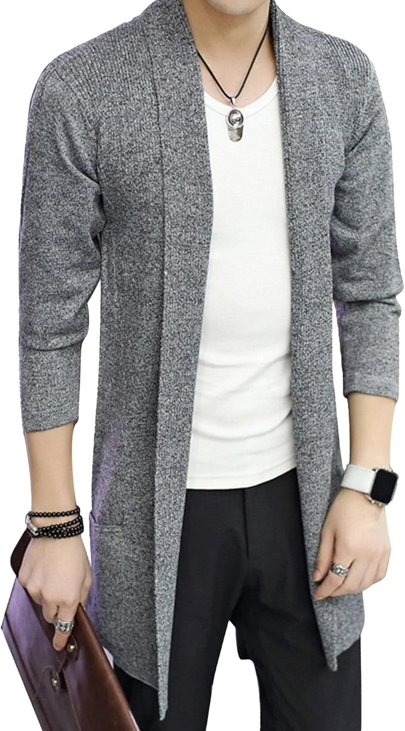 

Мужской повседневный кардиган Slim Knit с лацканом и карманом Maiyifu-GJ