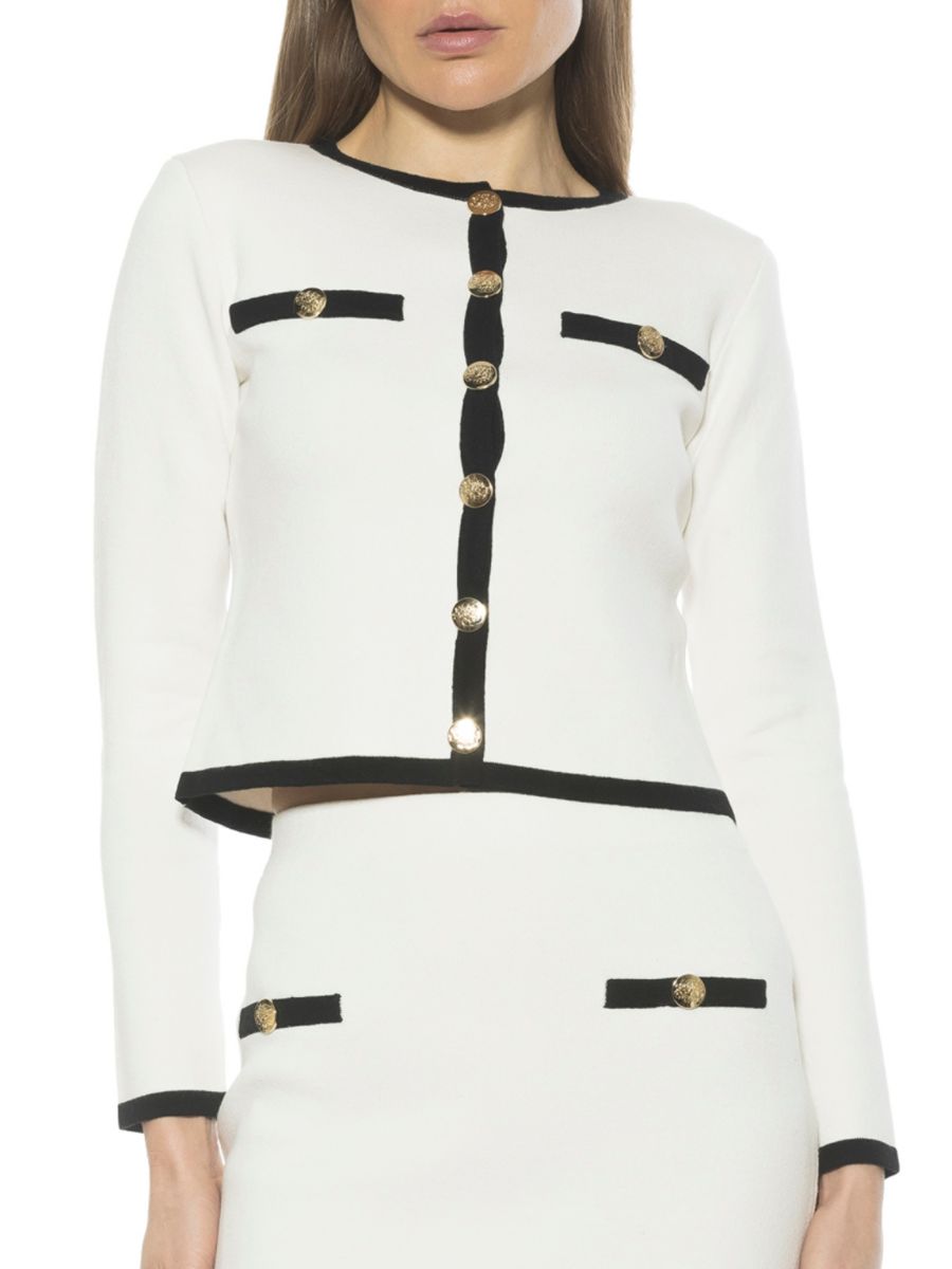 

Вязаный кардиган с длинными рукавами Maia Alexia Admor, слоновая кость