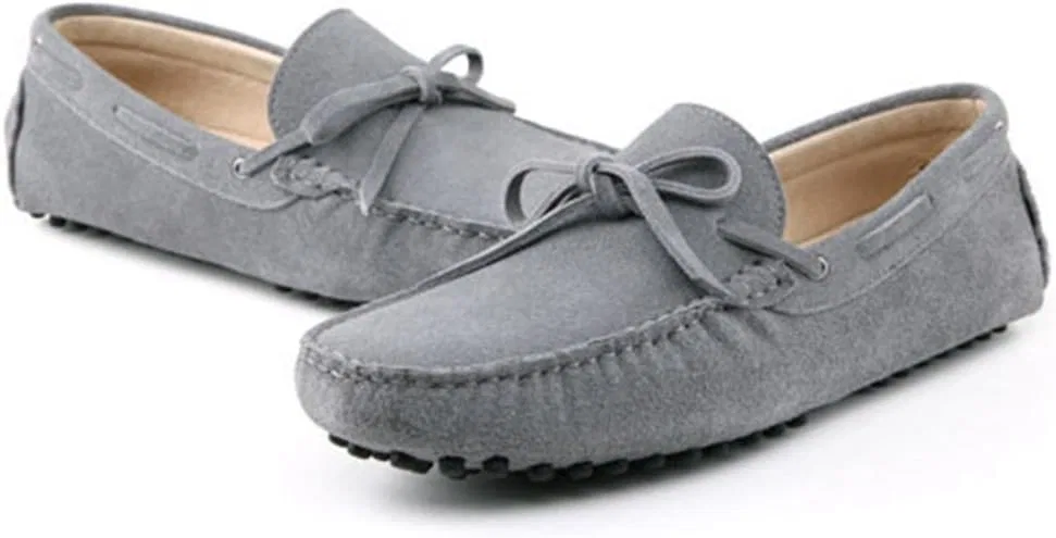 Мокасины мужские повседневные на шнуровке из замши, Light Grey LITNERMIA — фото 4