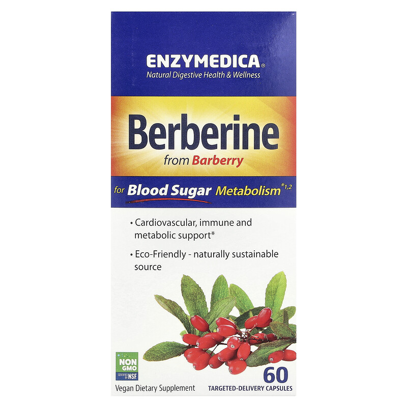 

Enzymedica, берберин, 60 капсул направленного действия