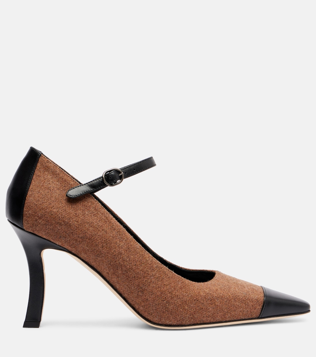 Туфли-лодочки Semele 90 с отделкой из кожи и твида Manolo Blahnik, Mbrw 2116/Blck 0015 — фото 4