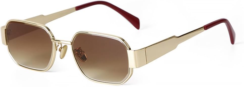 

Ретро солнцезащитные очки для мужчин, модные прямоугольные очки для женщин, металлические классические солнцезащитные очки для мужчин с защитой от УФ-излучения UV400 KTUCN, C5