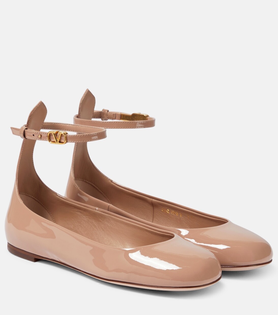 Лакированные балетки Tan-Go Valentino Garavani, нейтральный