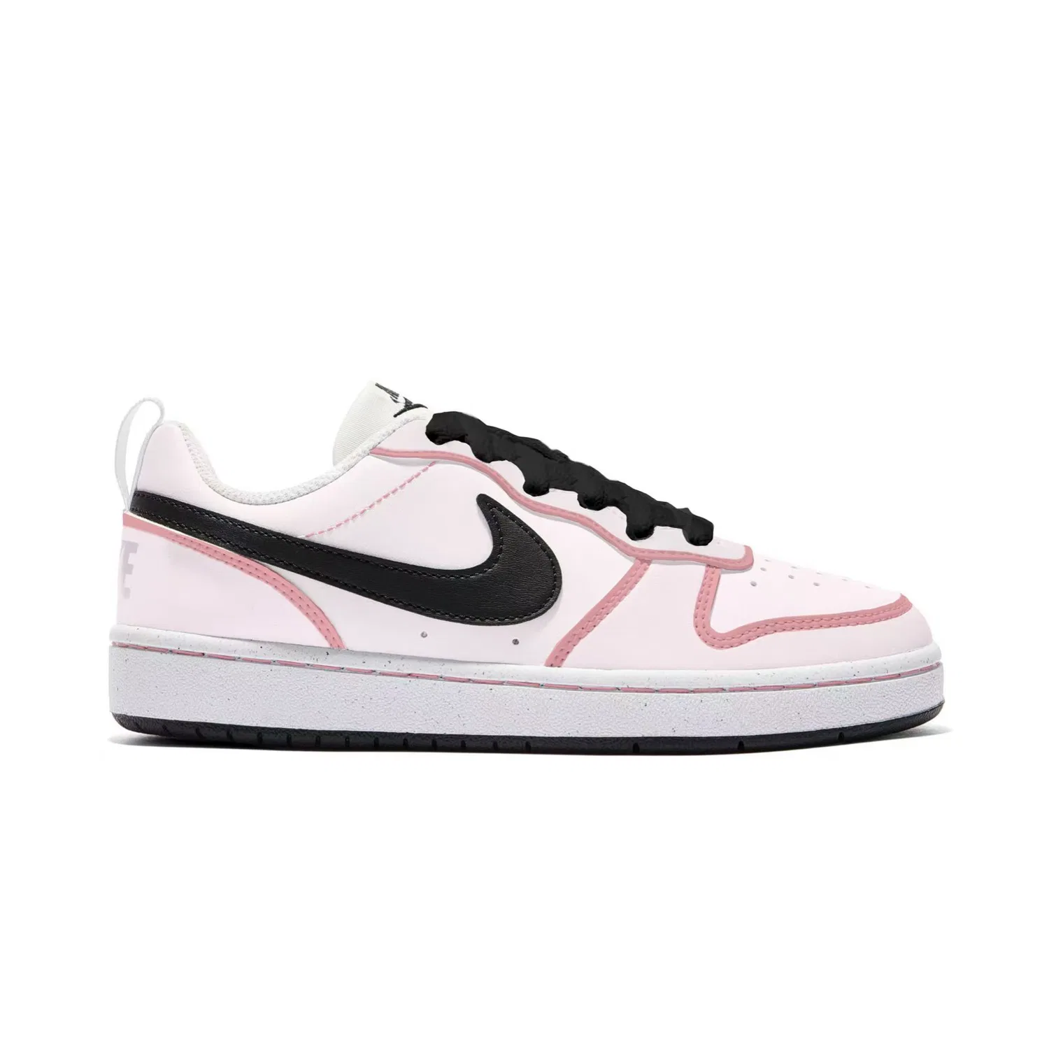 Кроссовки детские Court Borough PASSERBY Peach Black Coffee Low top для скейтбординга, белый, розовый, черный Nike, Pink Ink — фото 3