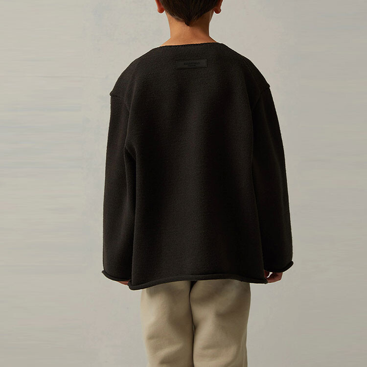 Детский свитер Fear Of God Essentials, цвет Black Iron — фото 4