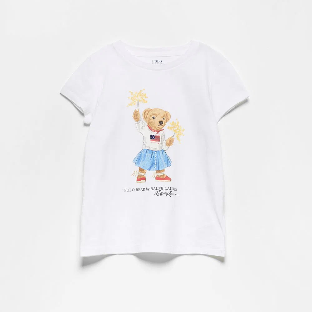 Детская хлопковая футболка Polo Bear белая от Polo Ralph Lauren Children