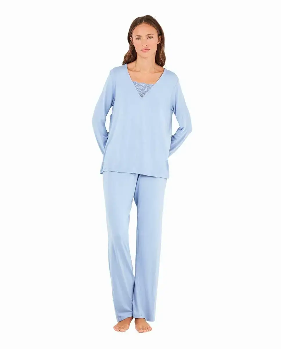 

Женская пижама из вискозного материала Gisela, голубой