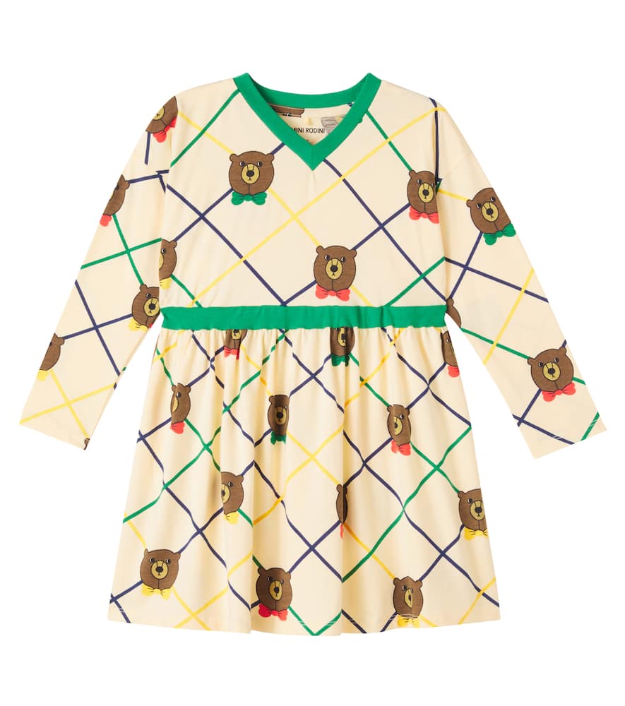 

Хлопковое платье из джерси Mini Rodini, Off-White