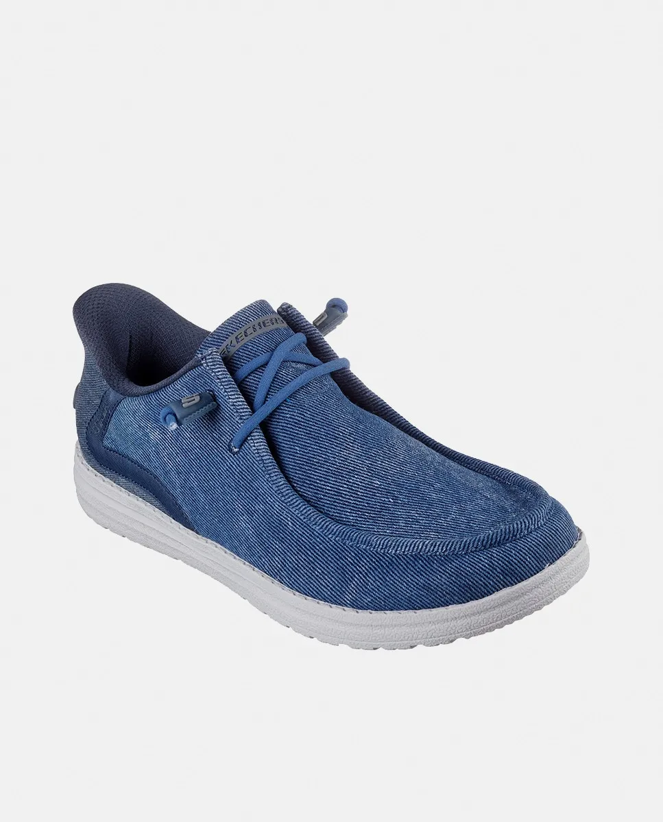 

Спортивные модные кроссовки на холщовой подошве Skechers, синий