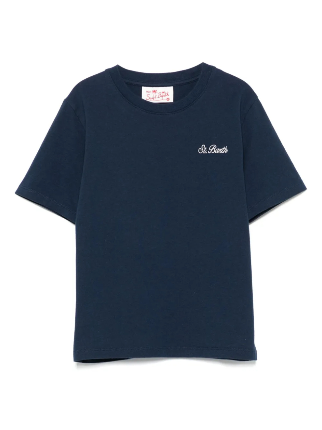 

Футболка с вышитым логотипом MC2 Saint Barth Kids, синий